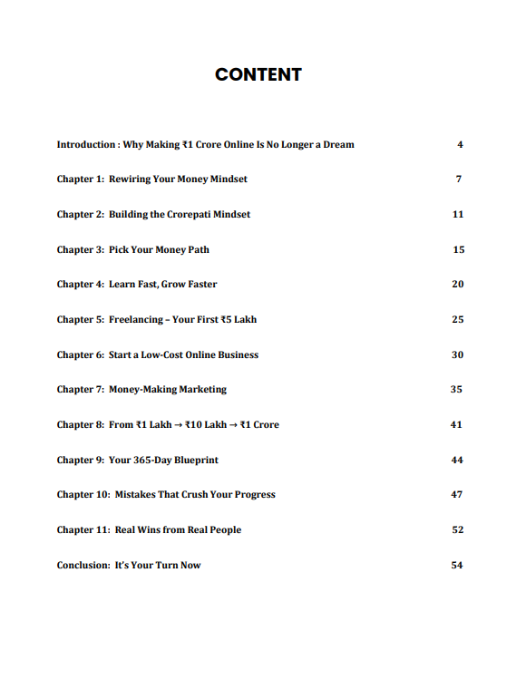 Zero to Crore: The Execution Manual